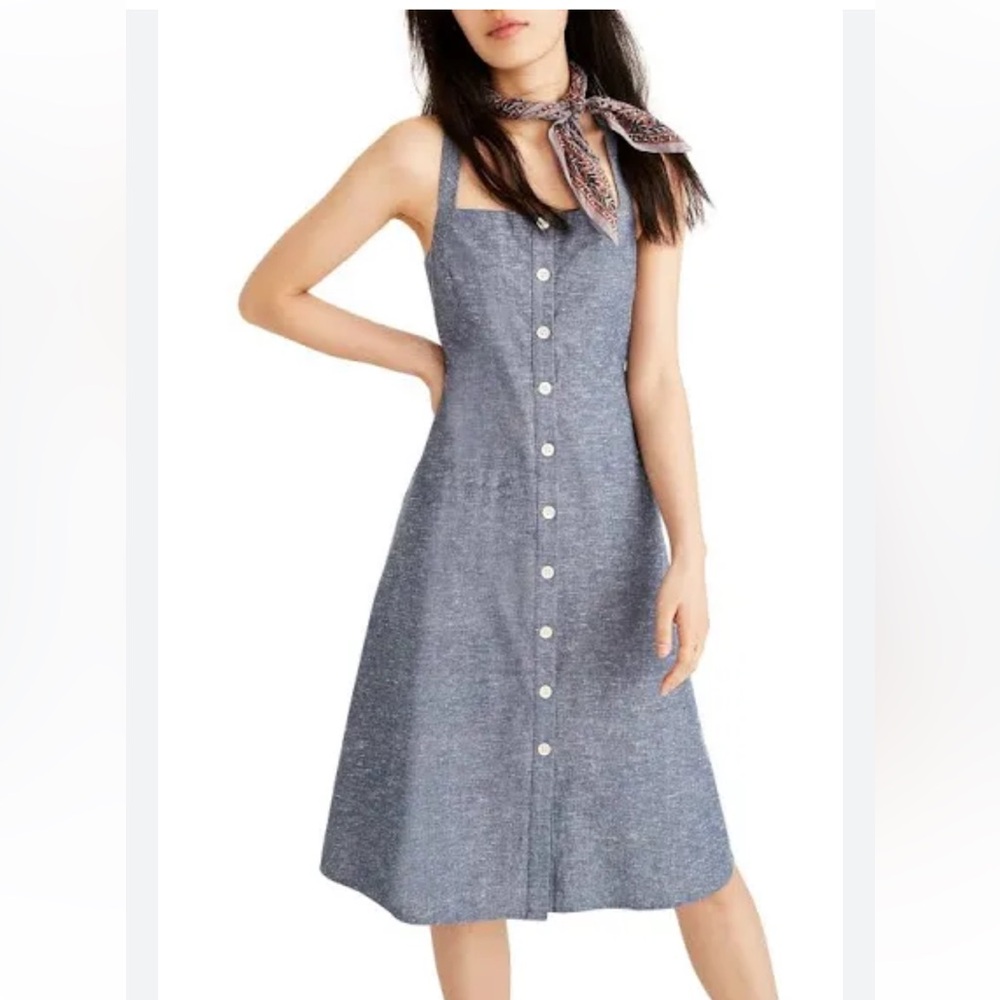 Madewell Blue Chambray Button-Front Sundress